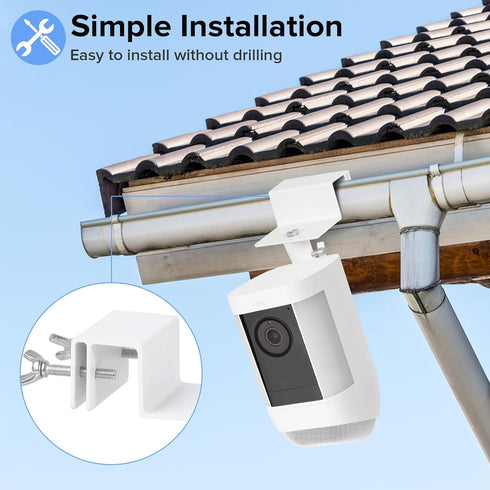 Gutter Mount for Spotlight Cam Plus/Pro (Battery), Adjustable Weatherproof Metal Mount Bracket, Accessories for Your Security Camera - 1Pack...