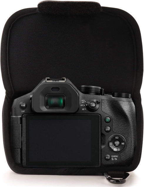 MegaGear ''Ultra Light'' Neoprene Camera Case Bag with Carabiner for Panasonic Lumix DMC-FZ300 Digital Camera (Black) (MG626), PU Leather...