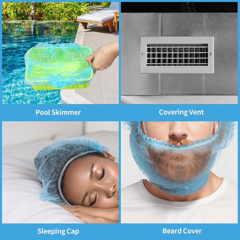 LEOBRO Hair Nets for Food Service Workers, 50PCS Hair Net, Hairnets for Foodservice, Kitchen Hair Nets for Women Men Cooking, Non-woven Bouffant C...