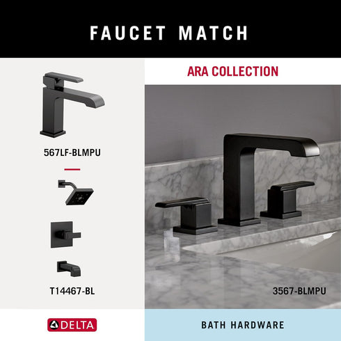 Delta Faucet 76435-BL Ashlyn Towel Hook, Matte Black...