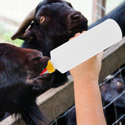 DOITOOL Goat and Bottles Set, 5PCS Small Animal Milk Drink and 400 ml Lamb Feeding Bottle Kit for Feeding Sheep Goat Lamb Puppy...