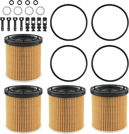 4PCS Engine Oil Filter with Seals Replaces 26350-2M000 Compatible With Hyundai Accent 2020-2022 Compatible With Elantra Compatible With Kona Compa...
