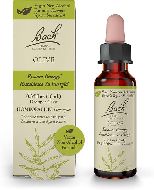 Bach Original Flower Remedies, Olive for Energy (Non-Alcohol Formula), Natural Homeopathic Flower Essence, Holistic Wellness and Stress Relief, Ve...