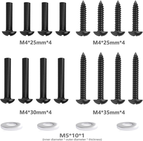 Universal TV Mounting Hardware Kit Set?M4 Replacement TV Mounting Screws, Screw Package Includes Round Head Machine Screw, Round Head self-Tapping...