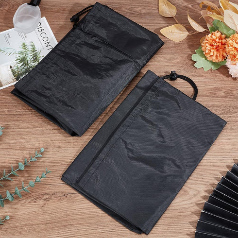 CRASPIRE 2Pcs Storage Drawstring Bags 11.73x44.88 inch Black Large Travel Bracket Bags Laundry Clothes Bags Long Packaging Bags Foldable Heavy Dut...