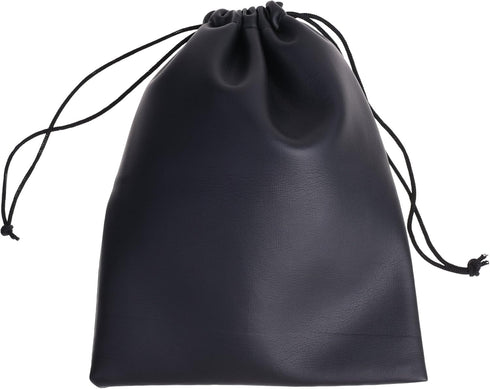 BCP 3pcs 7.5x9” Black Color PU Leather Double Drawstring Protection Headphone Pouch Bag Headphone Pouch (7.5x9)...