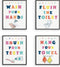 InSimSea Wall Art Prints Poster Funny Bathroom Signs Prints, Bathroom Quotes and Sayings Art Pictures Artwork, Kids Aesthetic Room Wall Decor, set...
