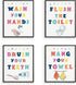 InSimSea Wall Art Prints Poster Funny Bathroom Signs Prints, Bathroom Quotes and Sayings Art Pictures Artwork, Kids Aesthetic Room Wall Decor, set...