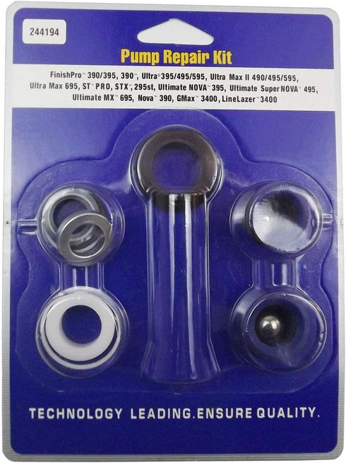 Aftermarket 244194 Pump Repair Packing Kit for Airless Paint Spray 390 395 490 495 595...