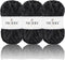 NICEEC 3 Skeins Soft Chenille Yarn Blanket Yarn for Knitting Fancy Yarn for Crochet Weaving DIY Craft Total Length 3×85m (3×93yds, 3×50g)_Black...
