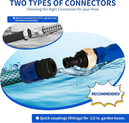 Hydro Jet Washer, 2-in-1 Hydro Jet Nozzle for Garden Hose?High Pressure Power Washer Wand with 2 Different Nozzles and Hose Quick Connectors for G...