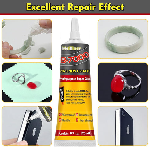 B7000 Jewelry Glue Clear for Rhinestone, 0.9 fl oz Craft Adhesive Glue with Precision Tip Multi Function Fabric Glue for Metal Stone Graduation Ph...