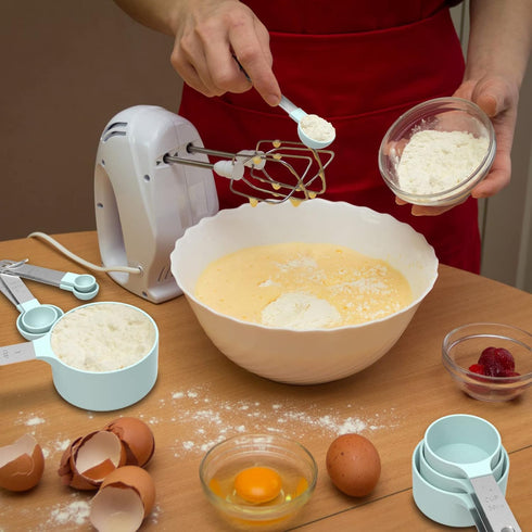 TILUCK Measuring Cups & Spoons Set, Stackable Cups and Spoons, Nesting Measure Cups with Stainless Steel Handle, Kitchen Gadgets for Cooking & Bak...