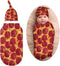 3D Funny Realistic Food Pepperoni Cheese Pizza Newborn Baby Swaddle Blanket with Beanie Hat Baby Receiving Blanket Soft Baby Sleep Sack Baby Wraps...