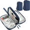 2 Pack Travel Organizer Pouch Electronic Accessories Carry Case Portable Waterproof Double Layers Storage Bag for Cable, Cord, USB Charger, Phone,...