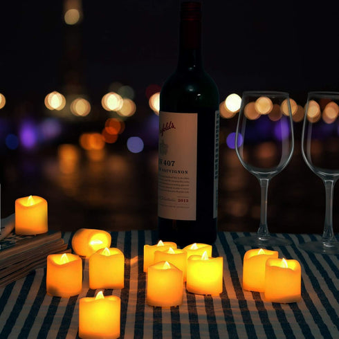 Novelty Place Battery Operated Flickering Flameless LED Votive Candles (Pack of 24)...
