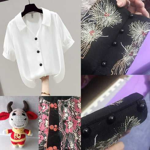 Honbay 20PCS 10mm Dainty Pearl Buttons with Shank Round Buttons Plastic Resin Sewing Buttons Decorative Buttons for Wedding Dress, Skirts, Gloves,...