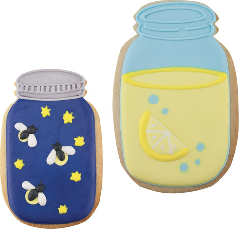 Mason Jar Cookie Cutters 2-Pc. Set Made in USA by Ann Clark, 3.25", 4.5"...