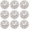AHANDMAKER 30 Pcs Rhinestone Buttons Embellishments, 19mm Silver Flower Flatback Rhinestone Buttons, Crystal Button Embellishments for Crafts Jewe...