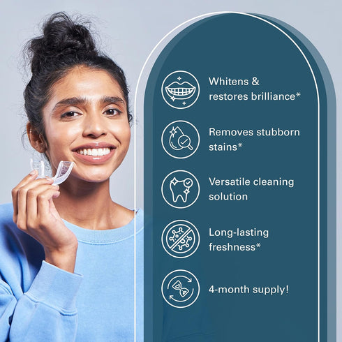 Overnight + Whitening Retainer Cleaner | FSA HSA Approved | Remove Stains, Discoloration, and Plaque | 4 Month Supply | Denture Cleanser with Whit...