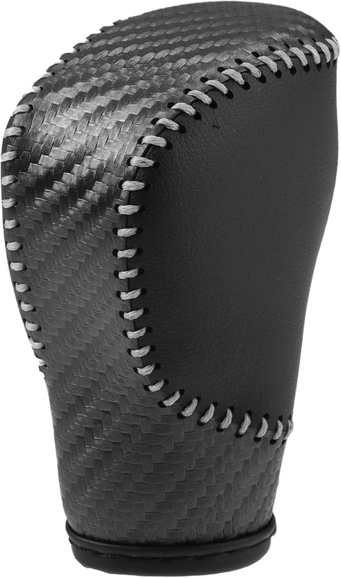 Gear Shift Head Knob Cover Transmission Lever Trim for Honda Civic 11th Gen 2022 2023 Faux Leather Black Gray Stitches...