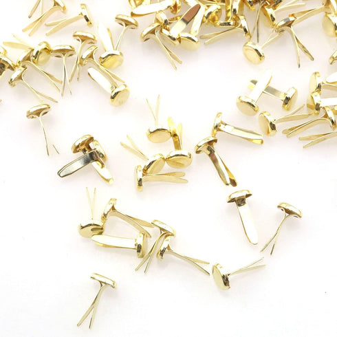 TAODAN 200pcs Paper Fasteners Gold Scrapbooking Brads Split Pins Butterfly Clips 8x17mm for Crafts Making...
