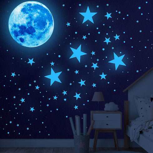 Glow in The Dark Stars,Glowing Stars and Moon Wall Decals, 1088 Pcs Ceiling Stars Glow in The Dark Kids Room Wall Decor, Perfect for Kids Nursery ...
