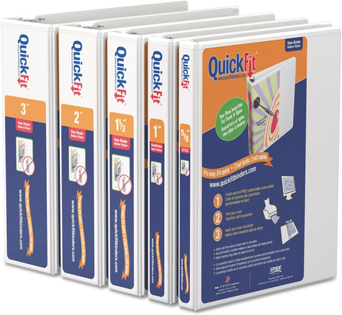 QuickFit View Binder, 1 Inch, Round Ring, White, 87110...
