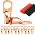 10PCS Battery Cable Ends, 2 Gauge Wire Connectors 1/2 Copper Wire Lugs, Bare Copper Eyelets with Heat Shrink Tubing by HOUSUN...