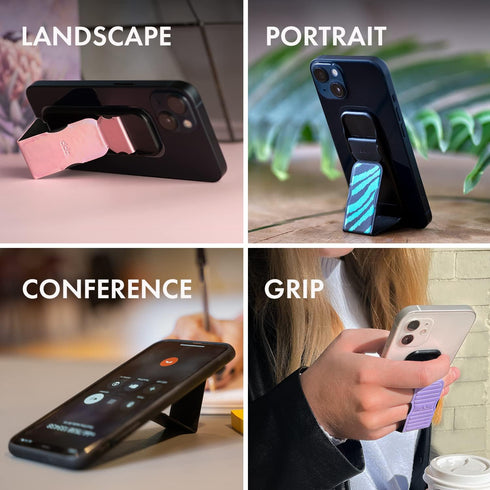 CLCKR Cell Phone Grip and Expanding Stand, Universal Phone Grip Holder with Multiple Viewing Angles for iPhone 14/13/12, Samsung Galaxy S22 and Mo...
