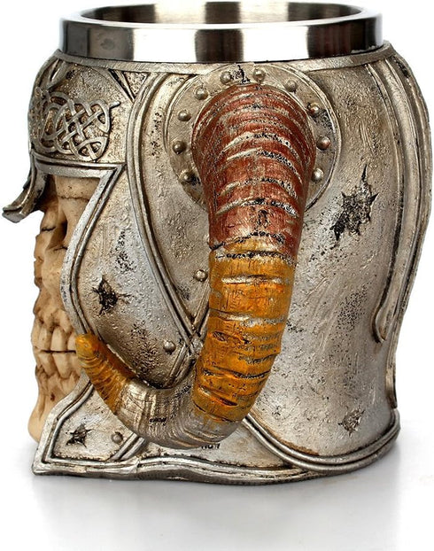 Stainless Steel Skull Mug Viking Drinking Cup Skeleton Resin Beer Stein Tankard Coffee Mug Tea Cup Halloween Bar Drinkware Gift...