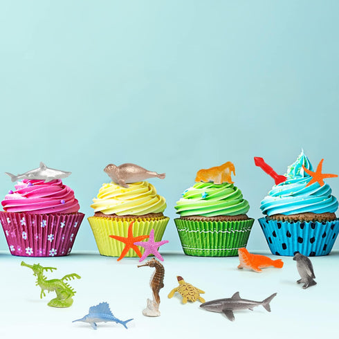 80 Pieces Sea Creatures Toys for Kids,Assorted Vinyl Plastic Ocean Animals Toys for Party Favors Classroom Educational Goodie Bag Filler Cupcake T...