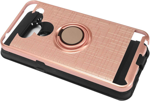 Z-GEN - Compatible with LG V50 ThinQ - Hybrid Phone Case w/Ring Stand - RS2 Rosegold...