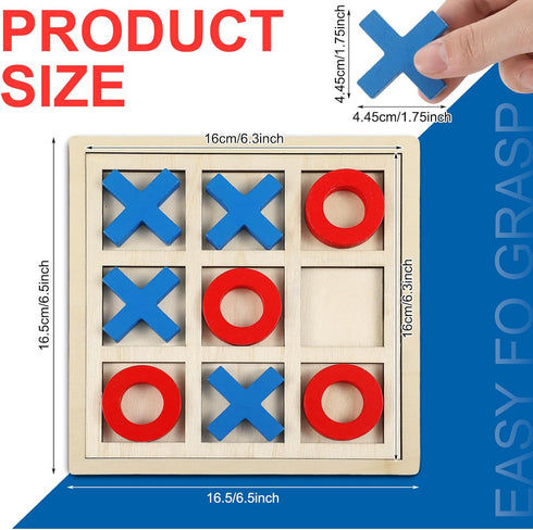 Jumbo Wooden Tic Tac Toe Game Dementia Activities for Alzheimers Seniors with Matching and Puzzle Templates XO Chess Board Game for Elderly Engagi...
