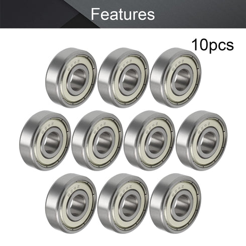 Othmro Deep-Groove Ball Bearings,10Pcs 629ZZ Deep Groove Bearings 9x26x8mm Ball Bearing Double Plastic Sealed Carbon Steel Deep Groove Bearing for...