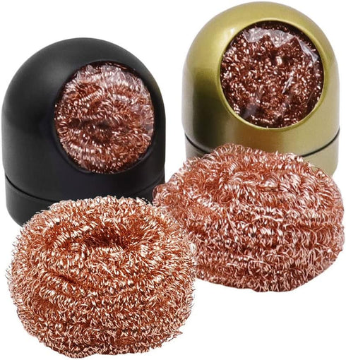 Welding Soldering Iron Tip Cleaner Kit, with 2 PCS Solder Tip Cleaning Wire and 2 PCS Holder, Soldering Brass Sponge Tip Cleaner for Cleaning Sold...
