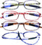 AQWANO 4 Pack Computer Reading Glasses Blue Light Blocking Lightweight TR90 Flexible Frame UV Protection Readers for Women Men +2.5...