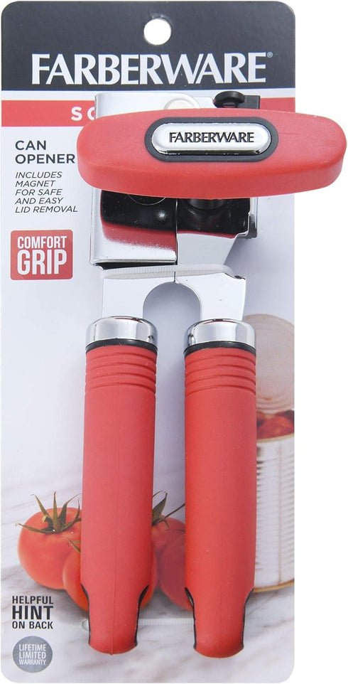 Farberware Soft Grips Can Bottle Opener, One Size, Red/Black...