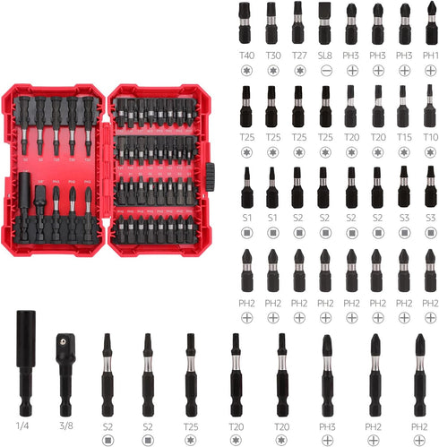 Amazon Basics 42-Piece Impact Screwdriver Bit Set Phillips, Slotted and Torx, One Size...