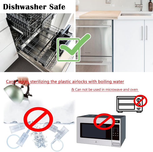 Fermentation Lids, Fermentation Kit- 2 Mason Jars Fermenting Lids, 2 Airlocks for Fermenting, 4 Grommets, Fermentation Kit for Making Hot Sauce Pi...