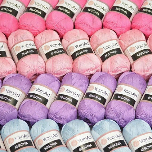 Yarn Art Begonia 100% Mercerized Cotton, Lot of 5 Skein (Pack),Total 8.8 Oz. Each 1.76 Oz (50g) / 185 Yrds (169m), Fine Sport:2 (4939)...