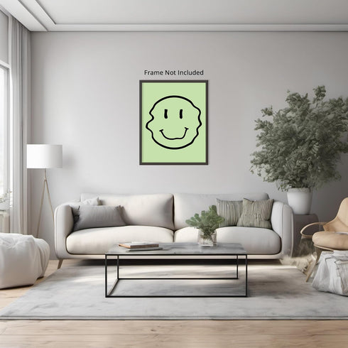 Posterizer 1 pcs-cute melting smiley face-minimalistic wall art-Comedy Art-Miscellaneous-Gift for Girls, Boys, Teens-decor for Boys, Teens Bedroom...