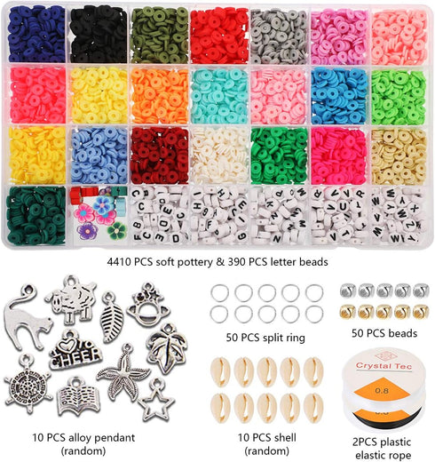 DoreenBow Letter Beads Acrylic Alphabet Number Beads,5162PCS Jewelry Making Supplies DIY Crafts,with 3 Roll Elastic String Cord for Jewelry Making...