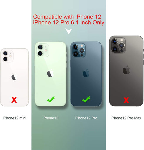 ULAK Compatible with iPhone 12 Case Clear, iPhone 12 Pro Cover Transparent Bling Soft TPU Women Girls Shockproof Protective Phone Case Designed fo...