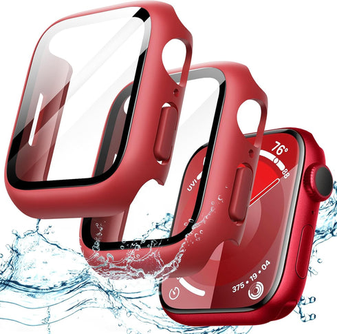 JETech Waterproof Case with Screen Protector for Apple Watch Series 9 8 7 45mm, Built-in Tempered Glass Film Hard PC Bumper Full Protective Cover,...