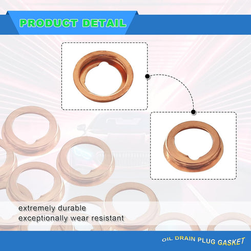 20Pcs Oil Drain Plug Gasket, Copper Crush Washer Compatible with Nissan/Infiniti G35 G37 Nissan - Rogue Sentra Xterra Altima Frontier Armada Jukes...