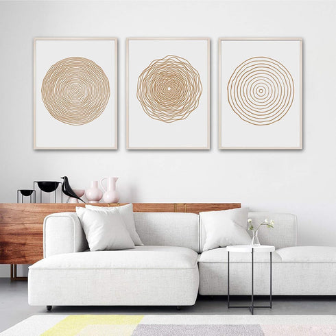 Mid Century Modern Wall Art - Boho Canvas Print - Midcentury Modern Wall Art- Abstract Geometric Canvas Wall Art Set - Scandinavian Canvas Paintin...