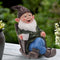 Drinking Coffee Garden Gnome Statue, Wizard Gnome 3D Dwarves, Polyresin Outdoor Sculpture Gnome Statue Garden Figurine Art Garden Decoration for L...