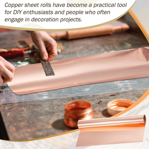 Yaocom Aluminum Metal Crafts DIY Foil Roll 0.05 mm Thick for Art Project Aluminum Flashing Roll Wide Sheet Metal Roll Multipurpose Metal Sheets (B...