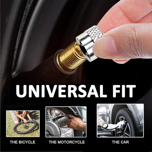 Dsycar 12 Pack Tire Valve Stem Caps, Premium Metal Brass Valve Stem Caps with Rubber Gasket, Universal Tire Valve Dust Proof Covers for Cars, Truc...